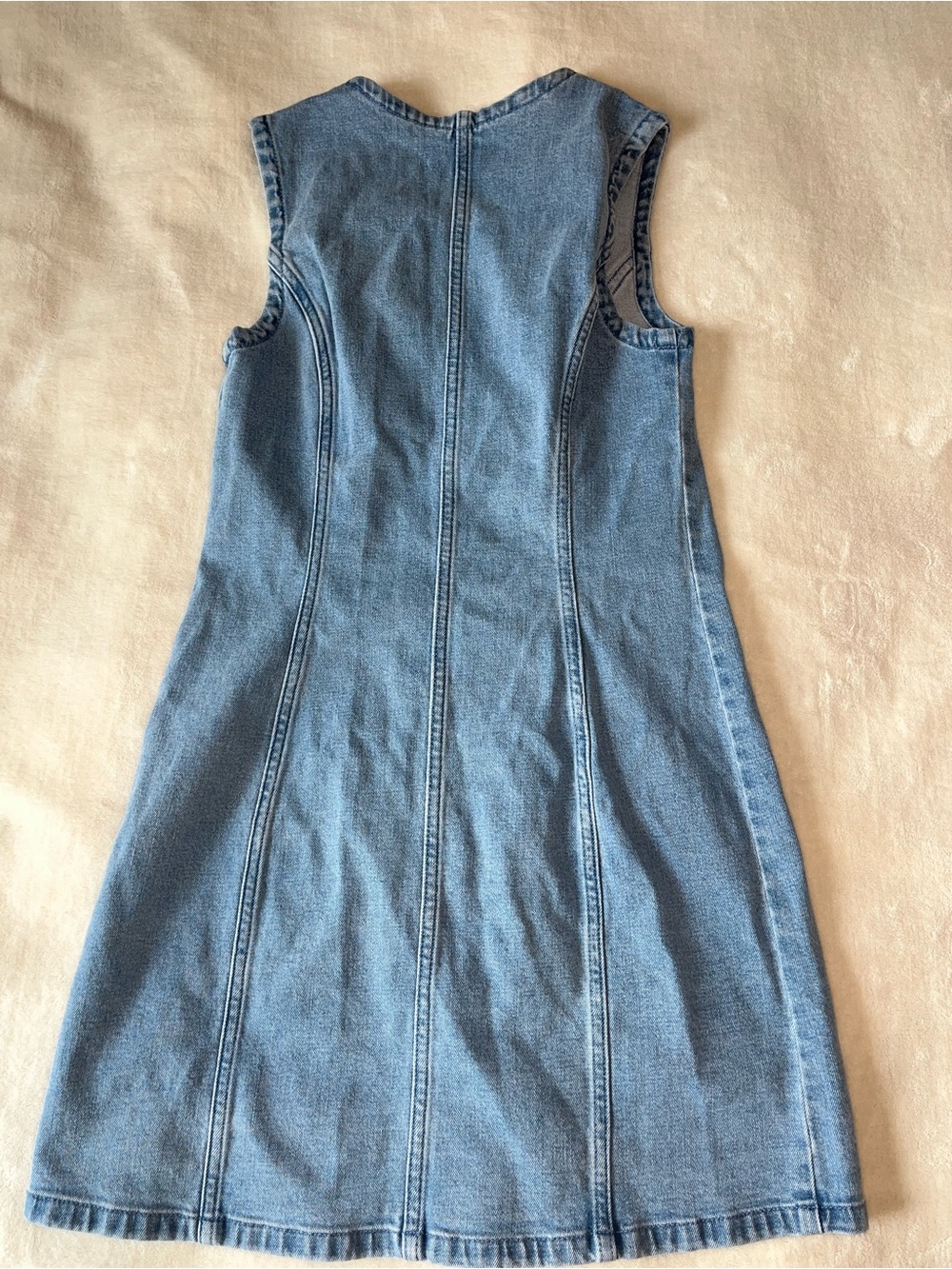 Abercrombie & Fitch Sleeveless Blue Denim Button-Front Dress Cotton Fall Sz SP - Picture 3 of 7